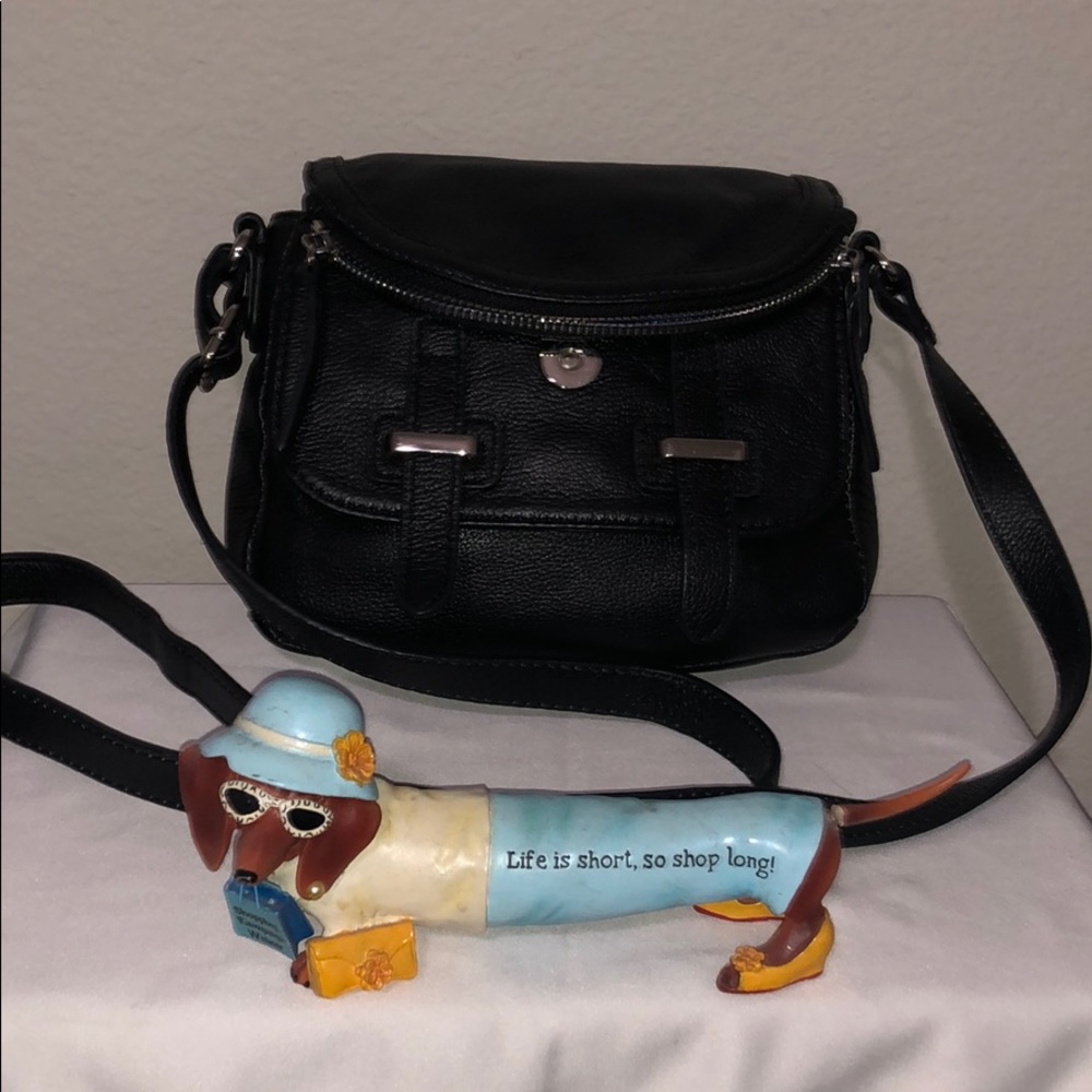 Charles jourdan black leather crossbody.